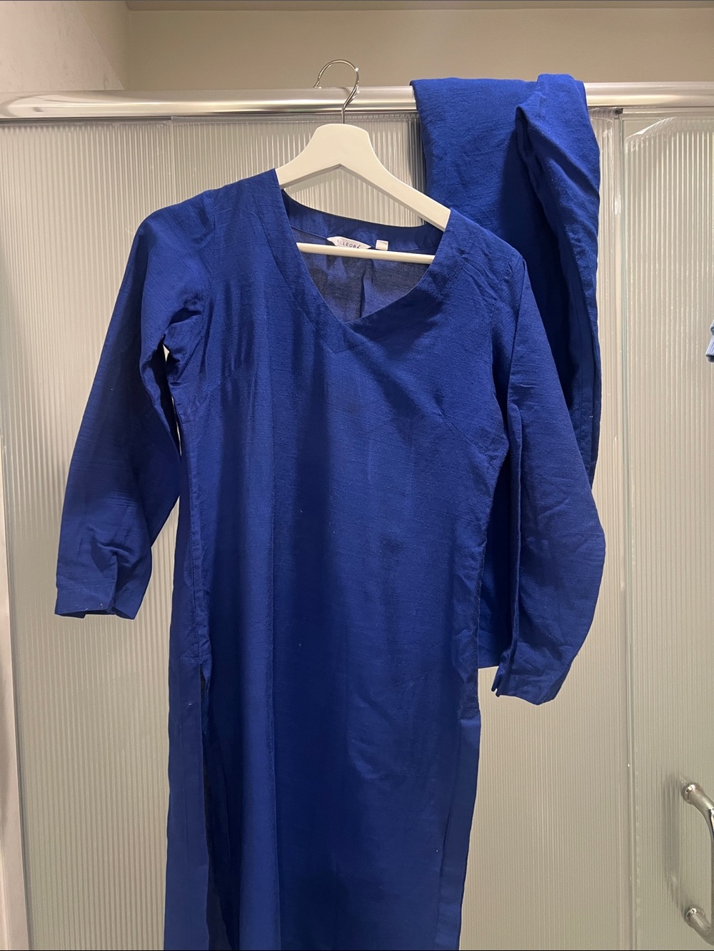 Royal Blue V-Neck Long Sleeve Women's Dress